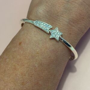Nine West Silver Tone Crystal Shooting Star Bracelet